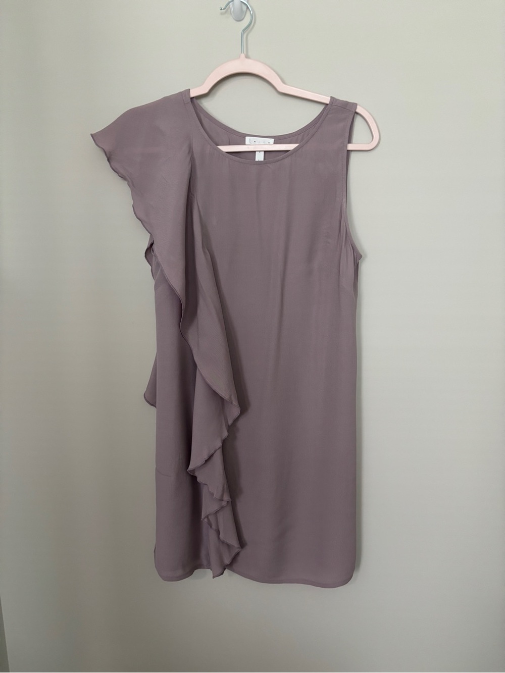 Nordstrom Brand Leith Sleeveless Ruffle Shift Dress in Dusty Mauve - Size S